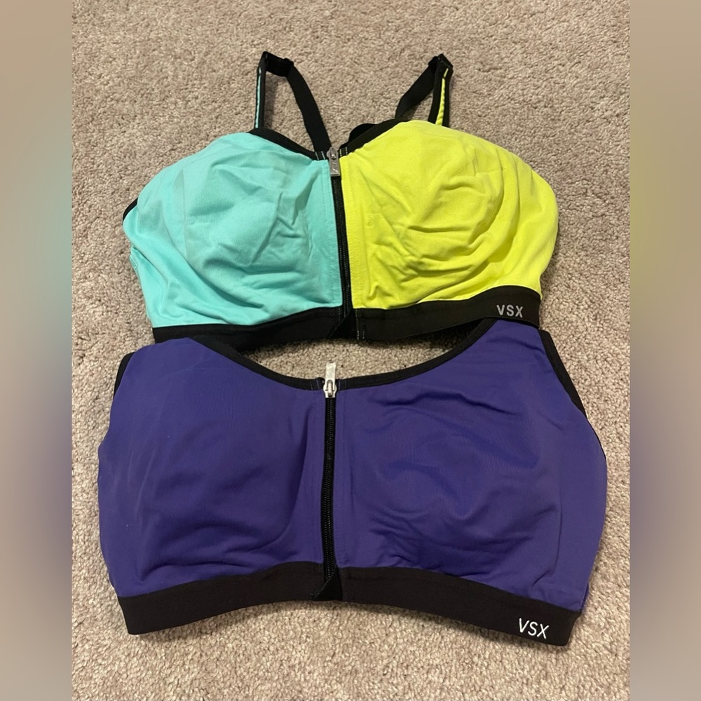 Victoria’s Secret Sport VSX Blue and Yellow Sports Bras